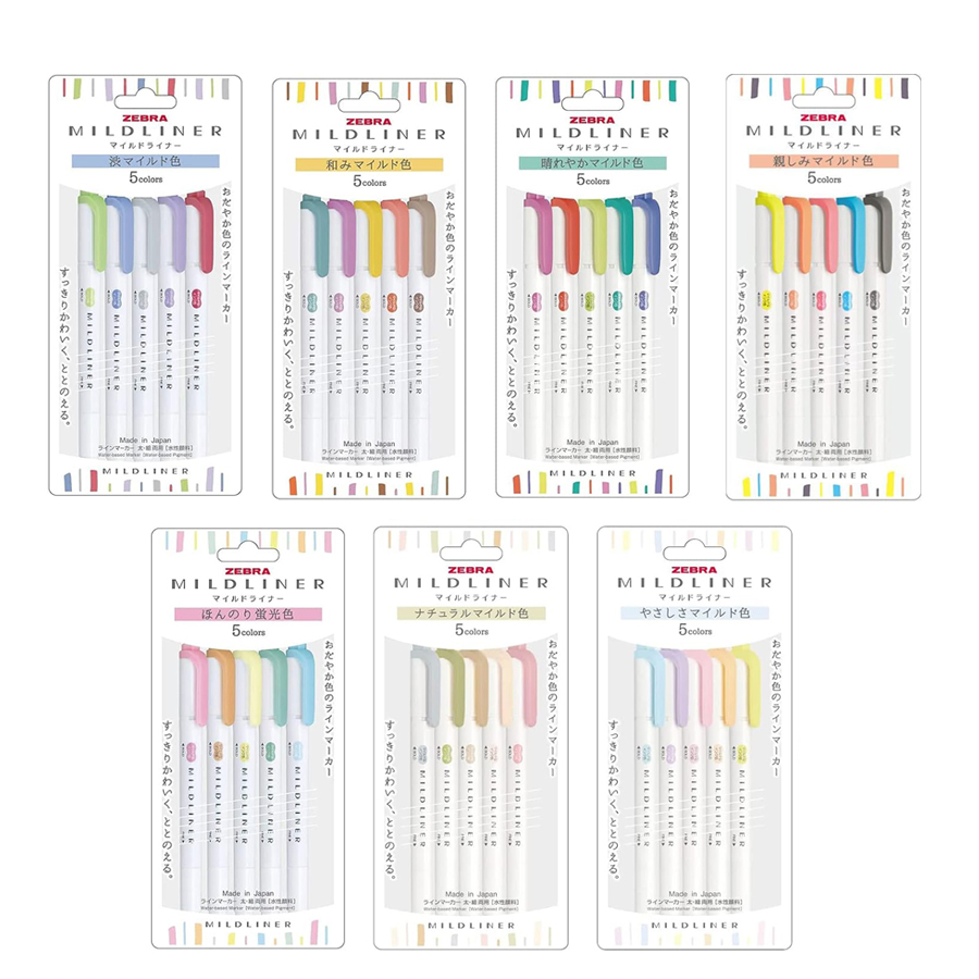 Zebra Pen Mildliner - Resaltador Zebra Mildliner Pastel, juego completo