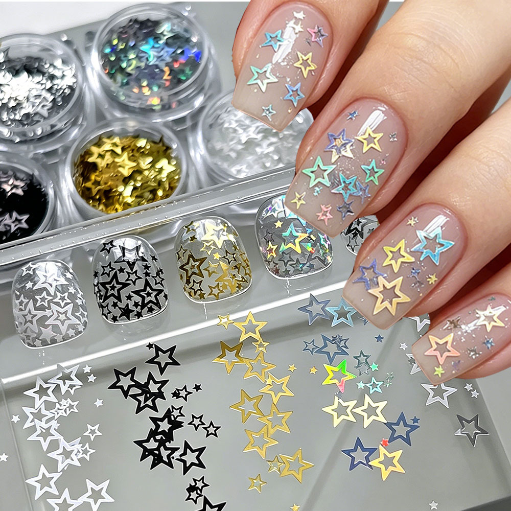 Gold Foil Flakes - 1 Frasco de Lentejuelas de Uñas