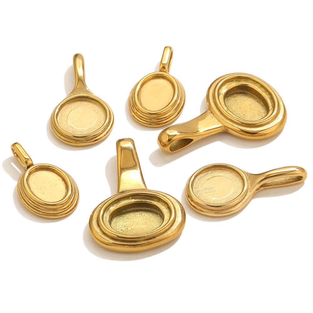 Resin Craft Supplies - Bandejas ovaladas redondas de acero inoxidable,
