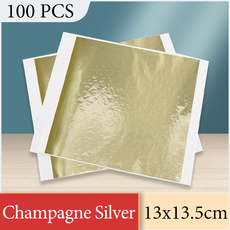 Gold Foil Flakes - 13x13,5 cm papel de aluminio plateado