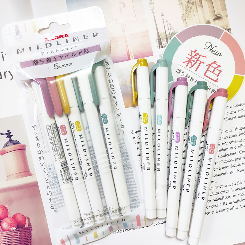 Nuevos marcadores resaltadores - Zebra Pen Mildliner reseña y precio