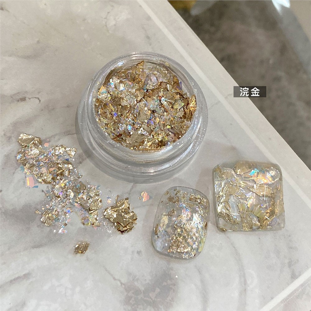 4 tarros de lámina dorada y pl - Gold Foil Flakes reseña y precio