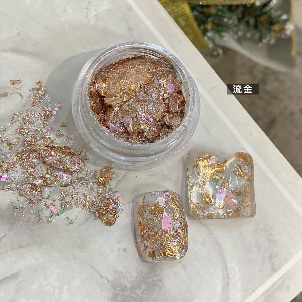 4 tarros de lámina dorada y pl - Gold Foil Flakes reseña y precio